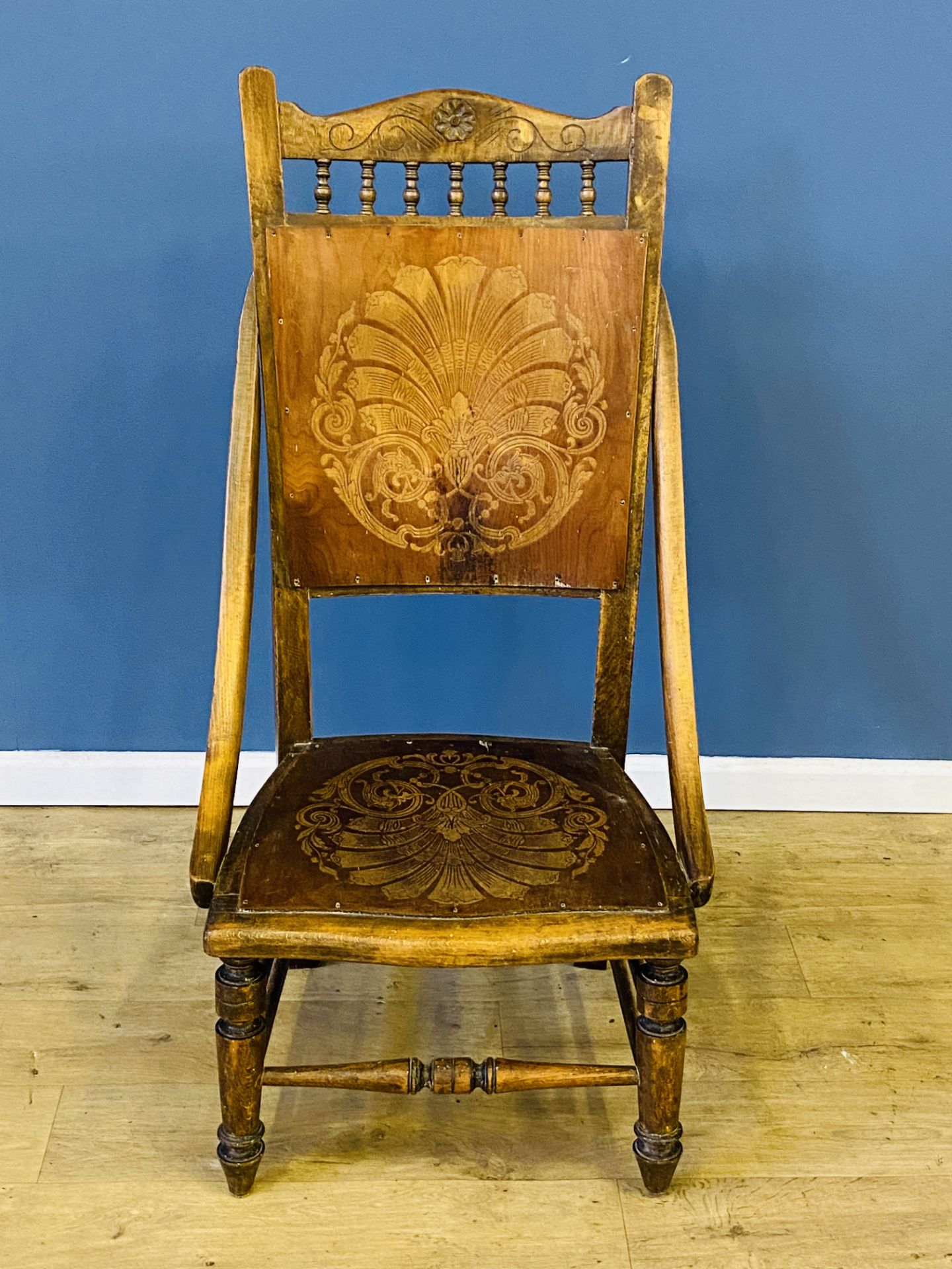 Mahogany chair with plywood seat and back