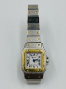 Cartier gold and stainless steel Tank automatic wristwatch