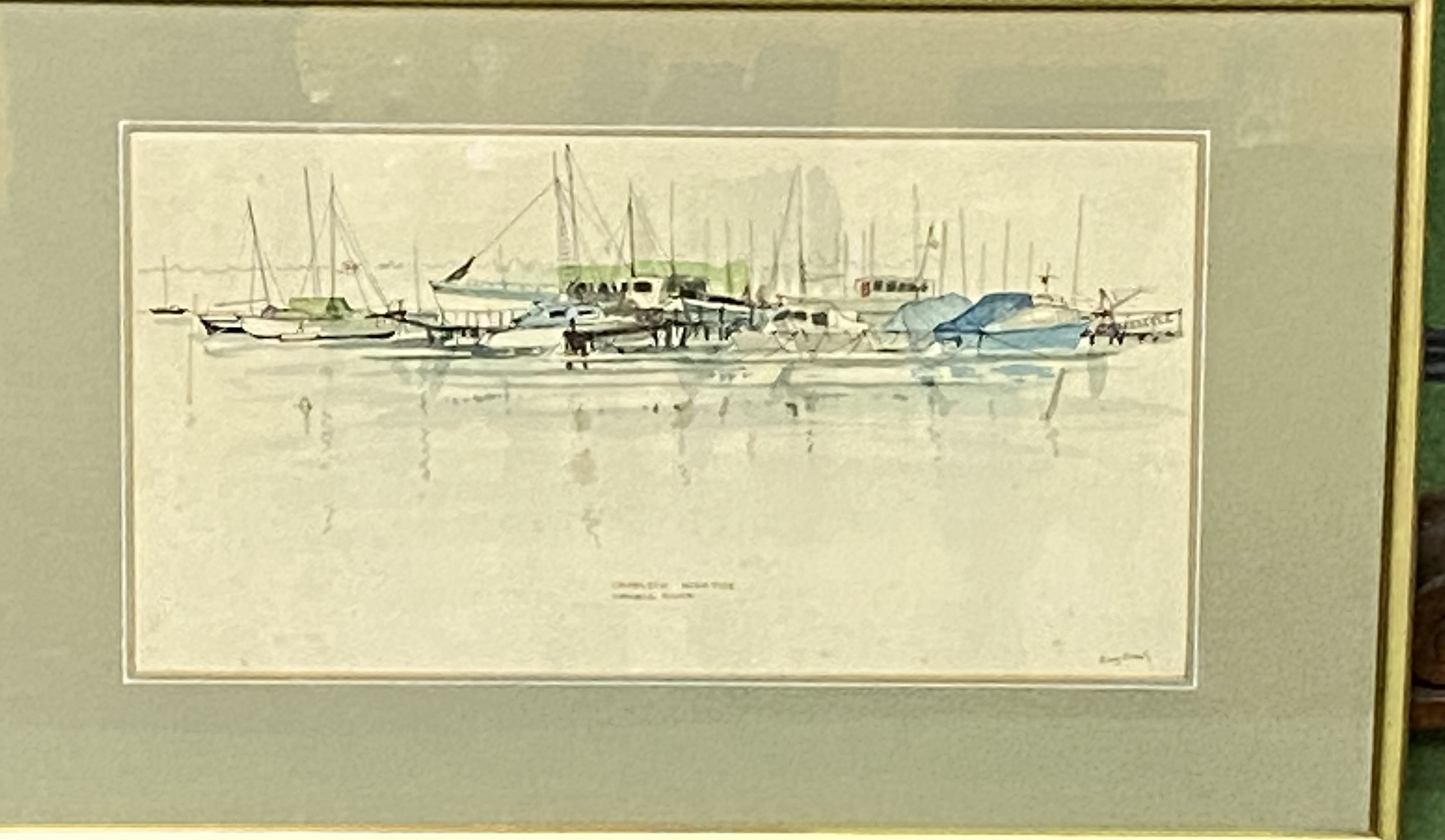 Framed and glazed watercolour titled Crableck High Tide, signed Ray Evans, - Image 2 of 3