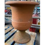 Terracotta urn planter. From the Estate of Dame Mary Quant