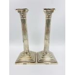 Pair of filled silver candlesticks, Sheffield 1904