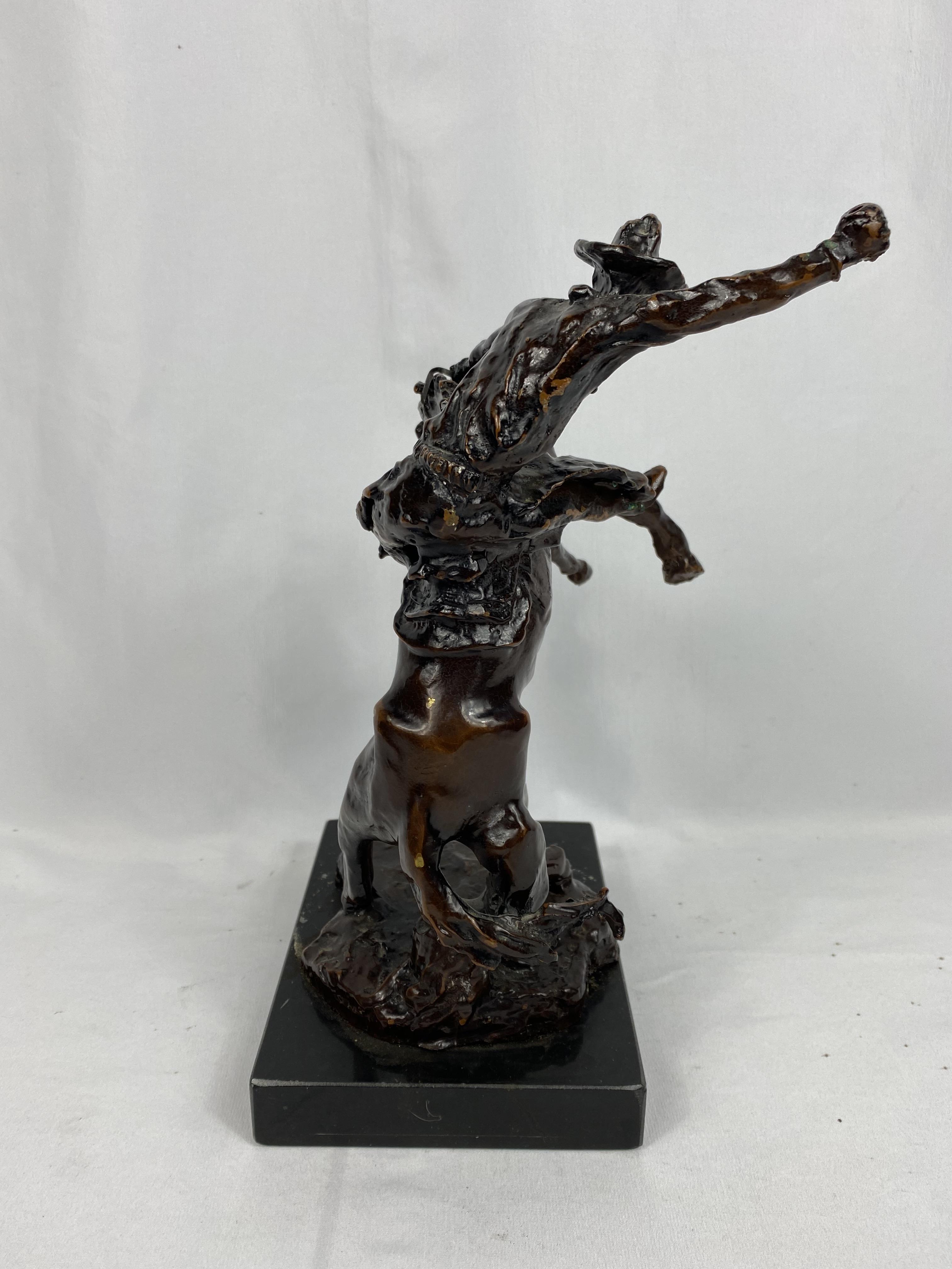Bronzed figurine of a rodeo rider, signed to base - Image 4 of 4