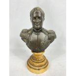 Bronzed bust of Napoleon on marble base, signed Renault. From the Estate of Dame Mary Quant