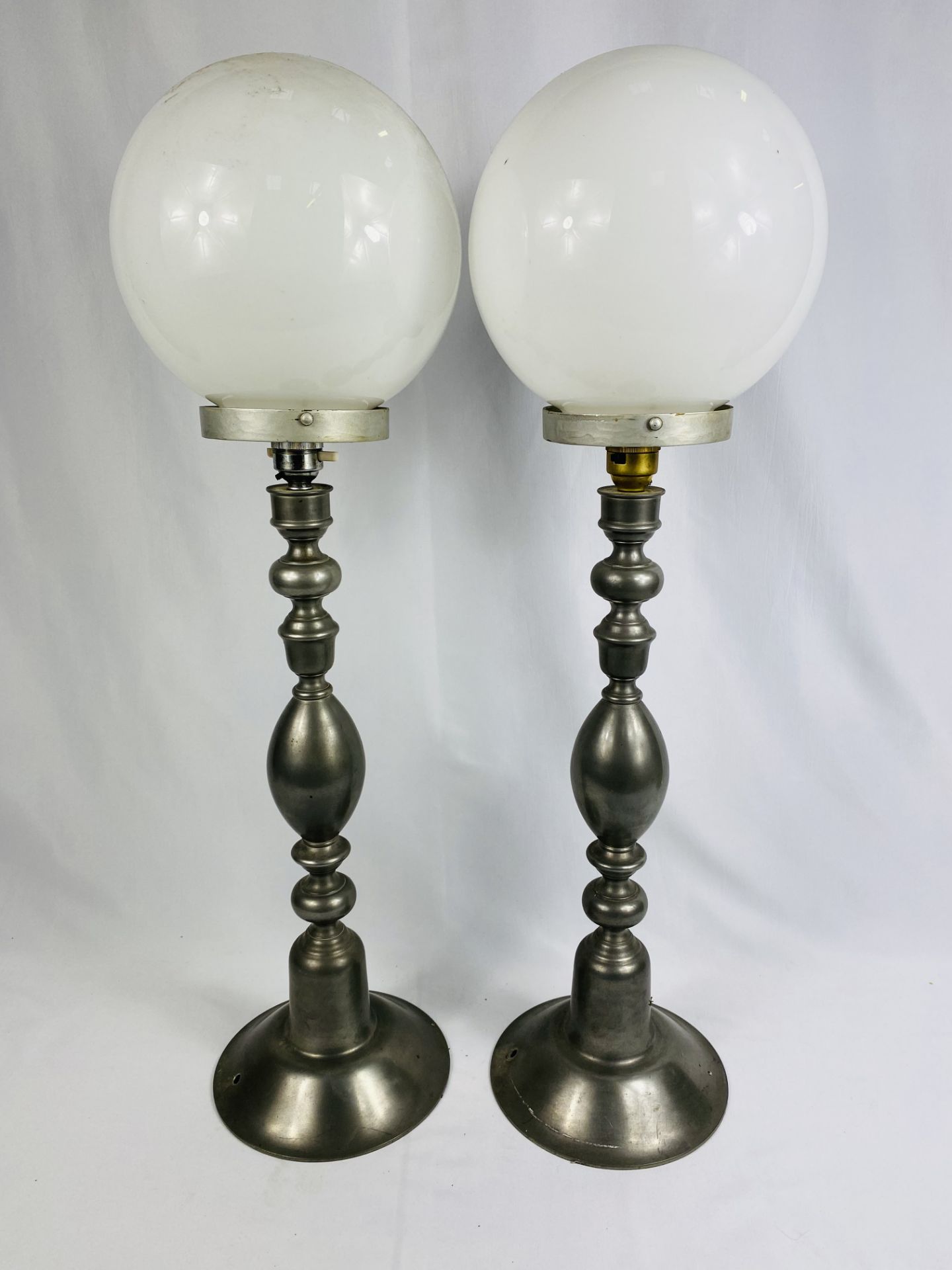 Pair of pewter table lamps. From the Estate of Dame Mary Quant - Image 4 of 4