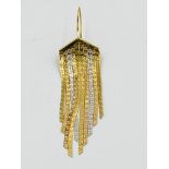 18ct gold three colour drop earring