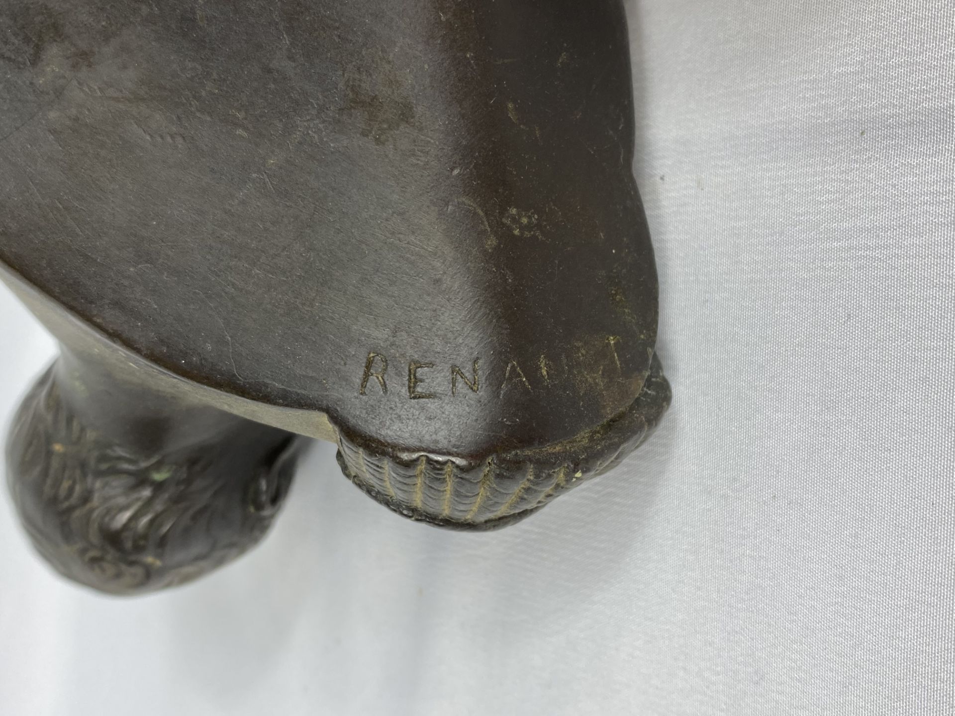 Bronzed bust of Napoleon on marble base, signed Renault. From the Estate of Dame Mary Quant - Image 4 of 4