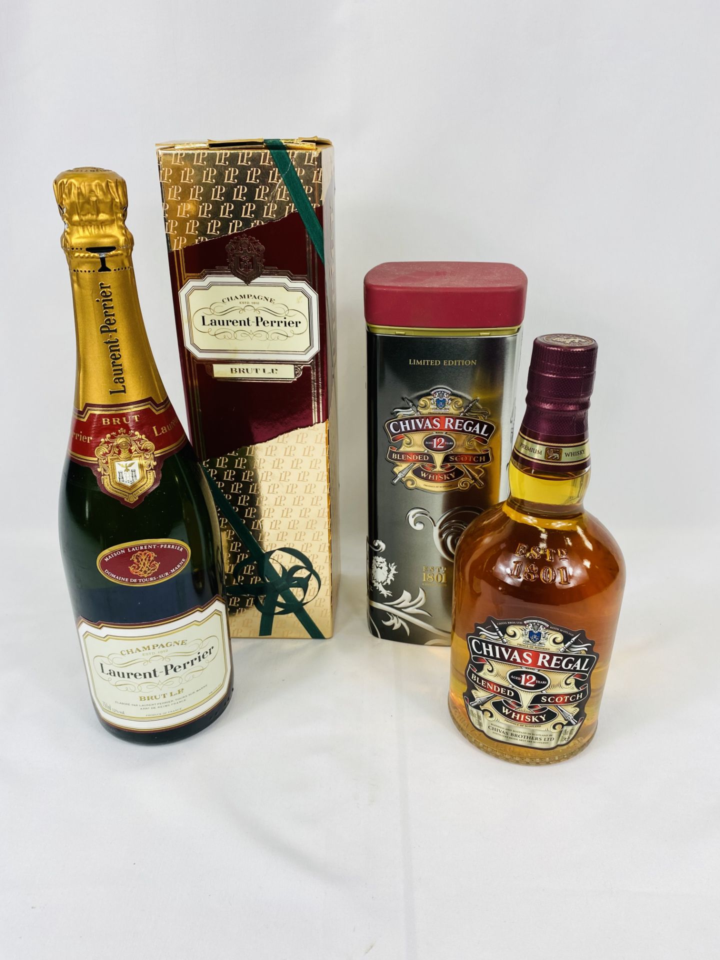 75cl bottle of Laurent Perrier champagne and a bottle of whisky - Image 4 of 4