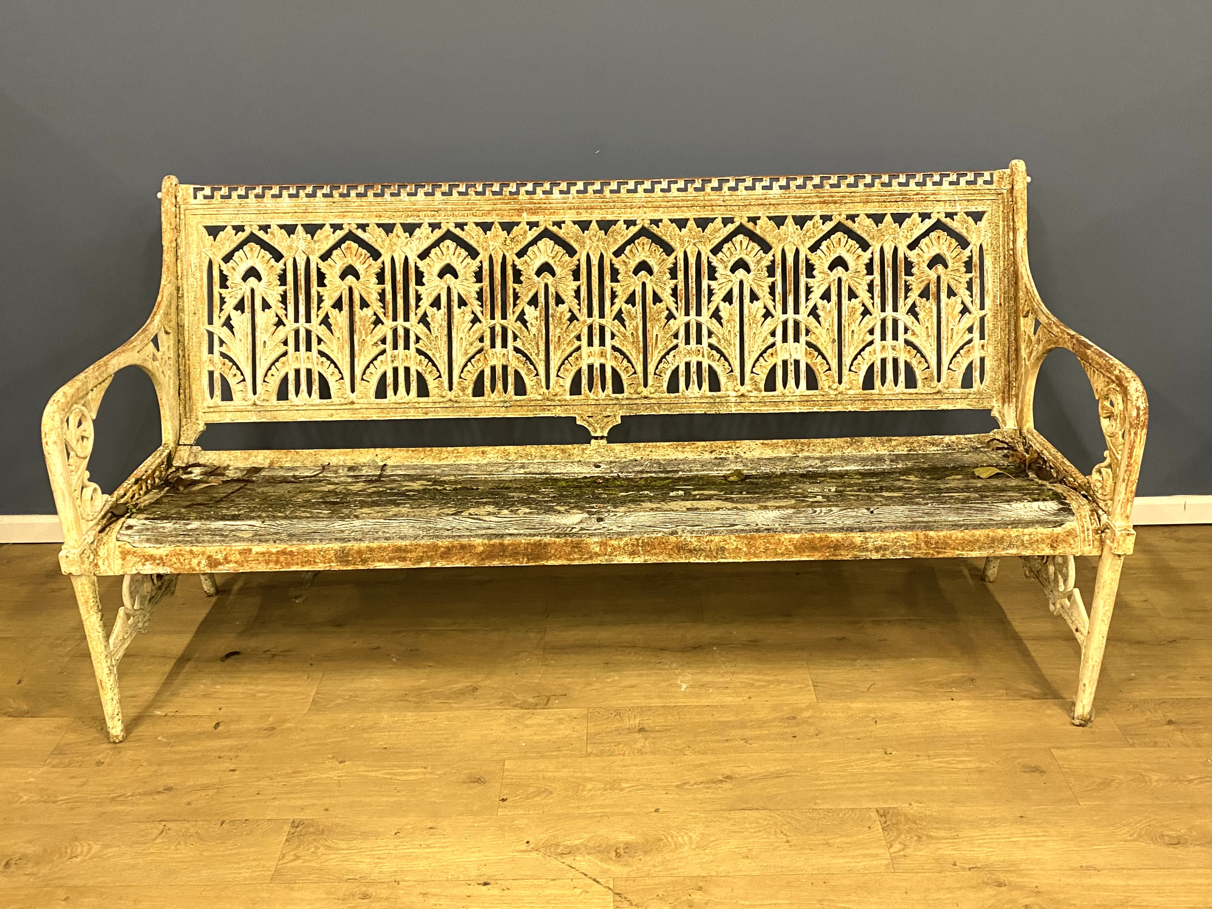 Cast iron Coalbrookdale style garden bench. From the Estate of Dame Mary Quant - Image 2 of 6