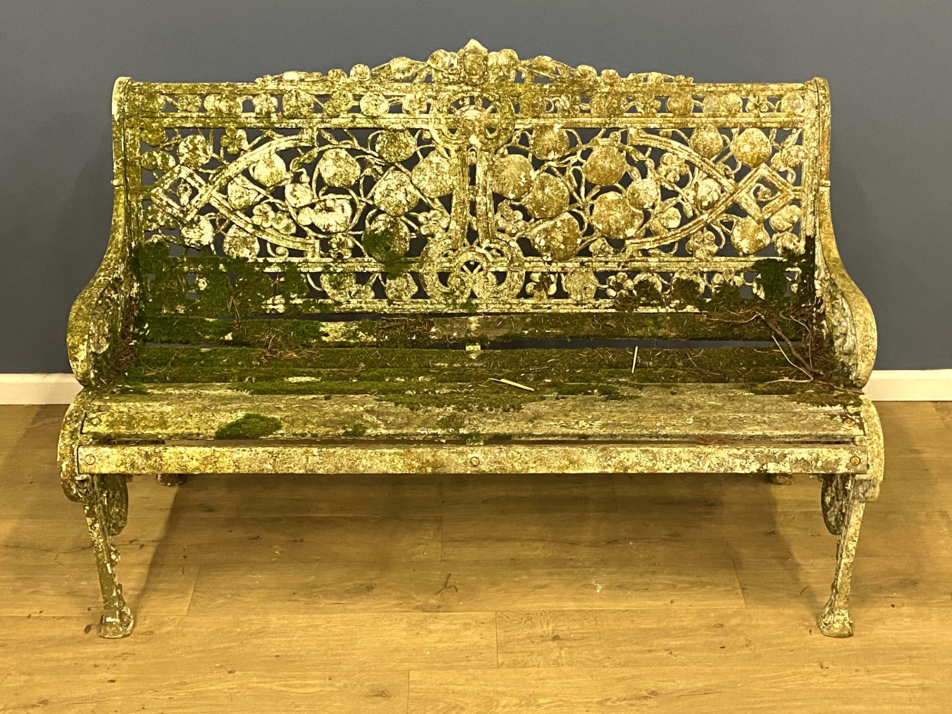 Cast metal garden bench. From the Estate of Dame Mary Quant - Image 5 of 5