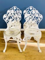 Set of four cast metal garden chairs. From the Estate of Dame Mary Quant
