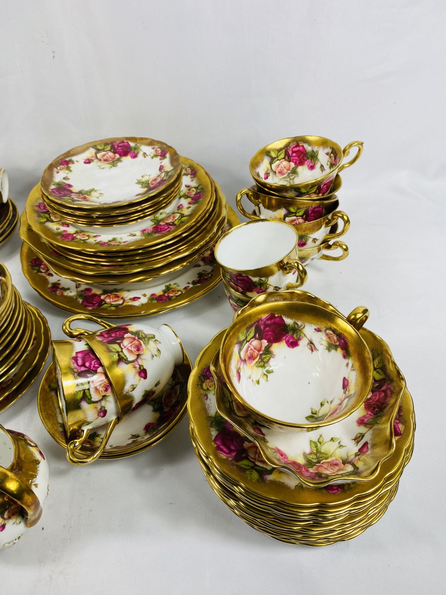 Royal Chelsea Golden Rose part dinner and tea set - Image 6 of 6