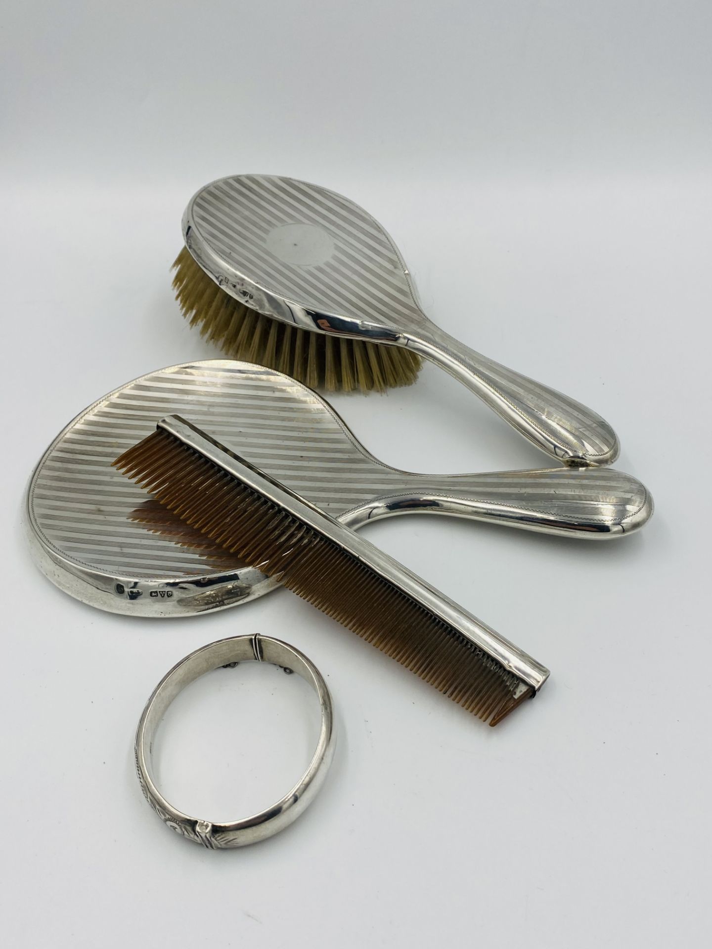 Silver backed dressing table set - Image 4 of 5