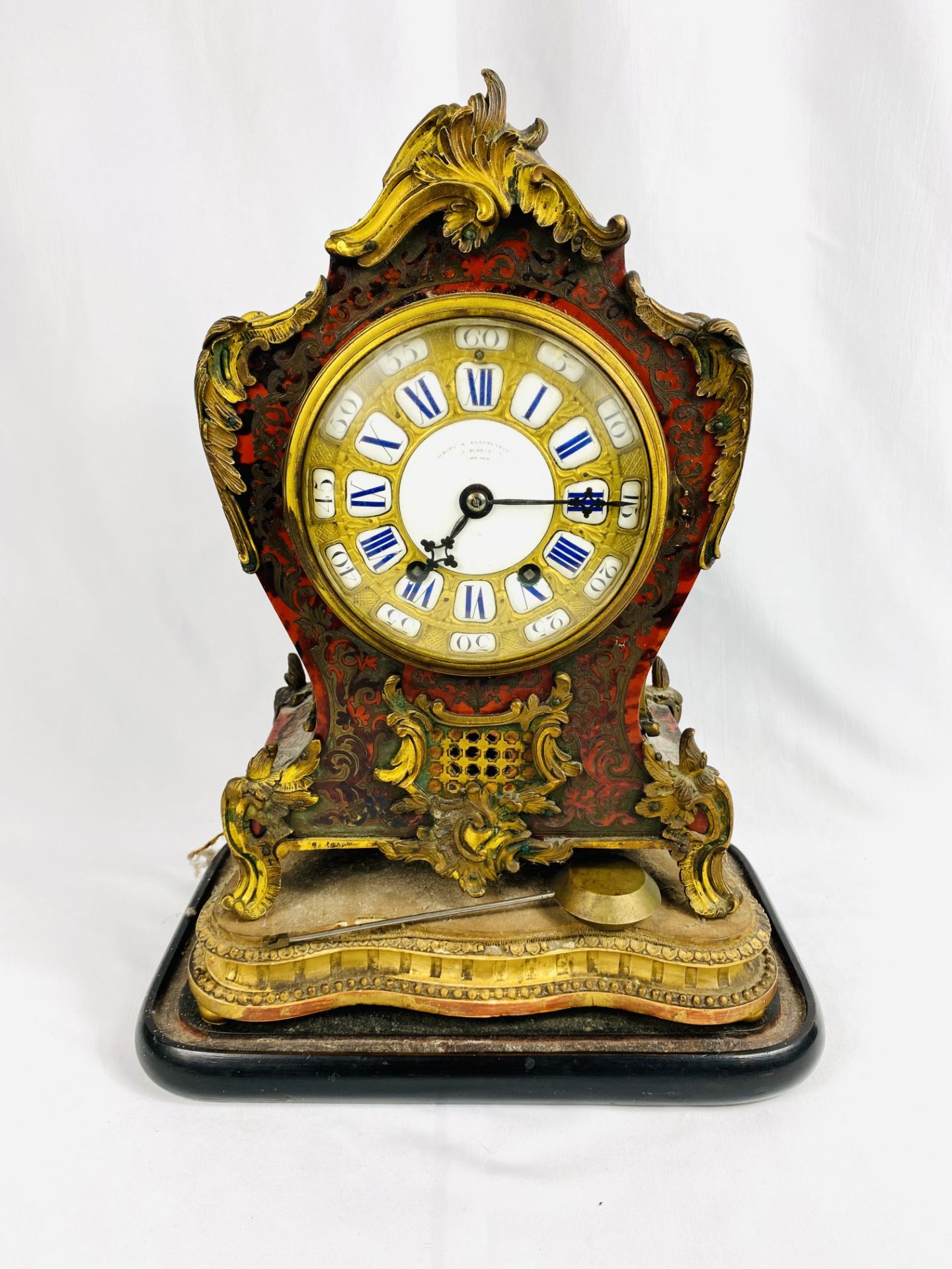 Victorian boulle work clock