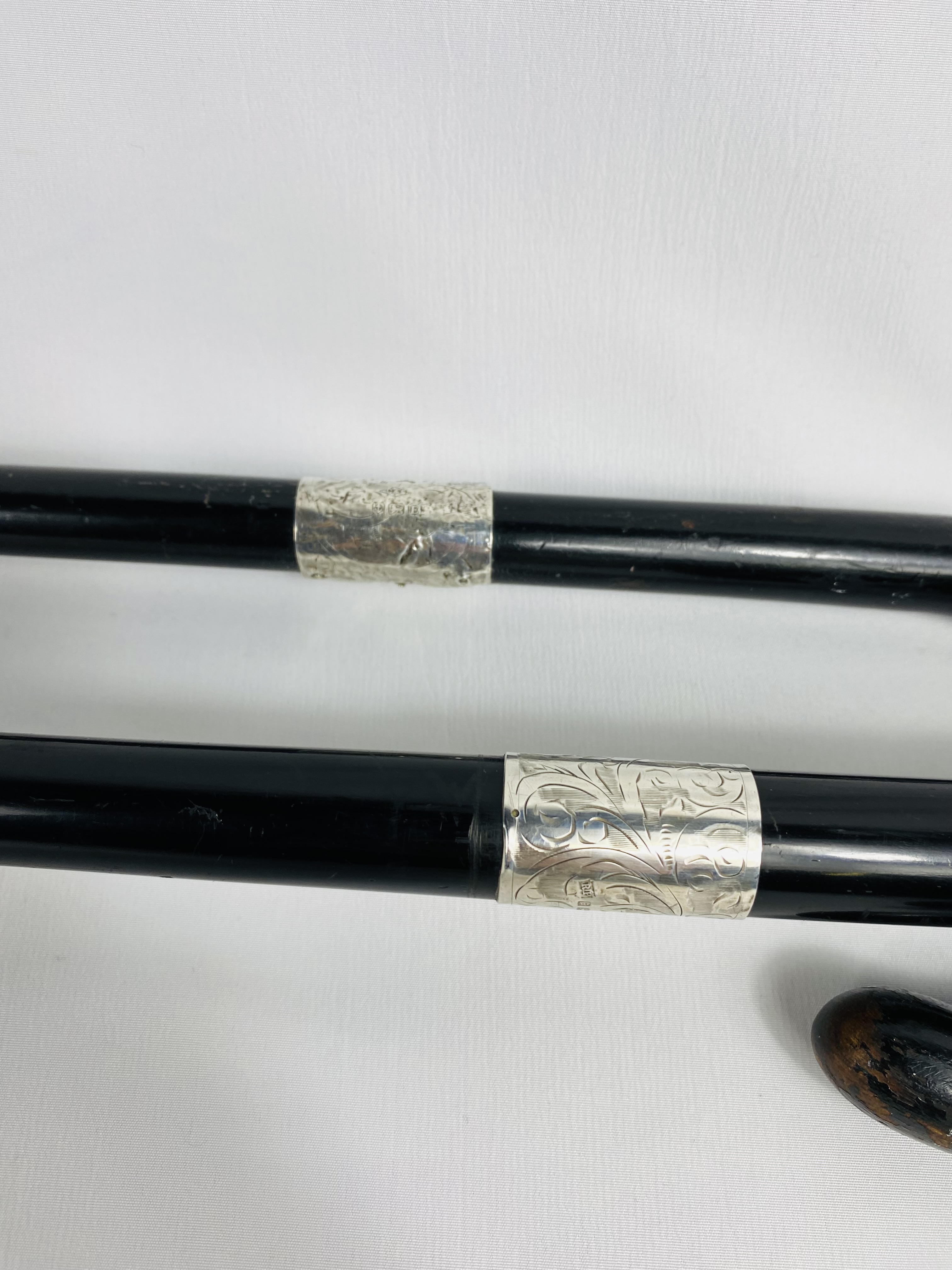 Two walking canes with silver ferrules - Image 3 of 3