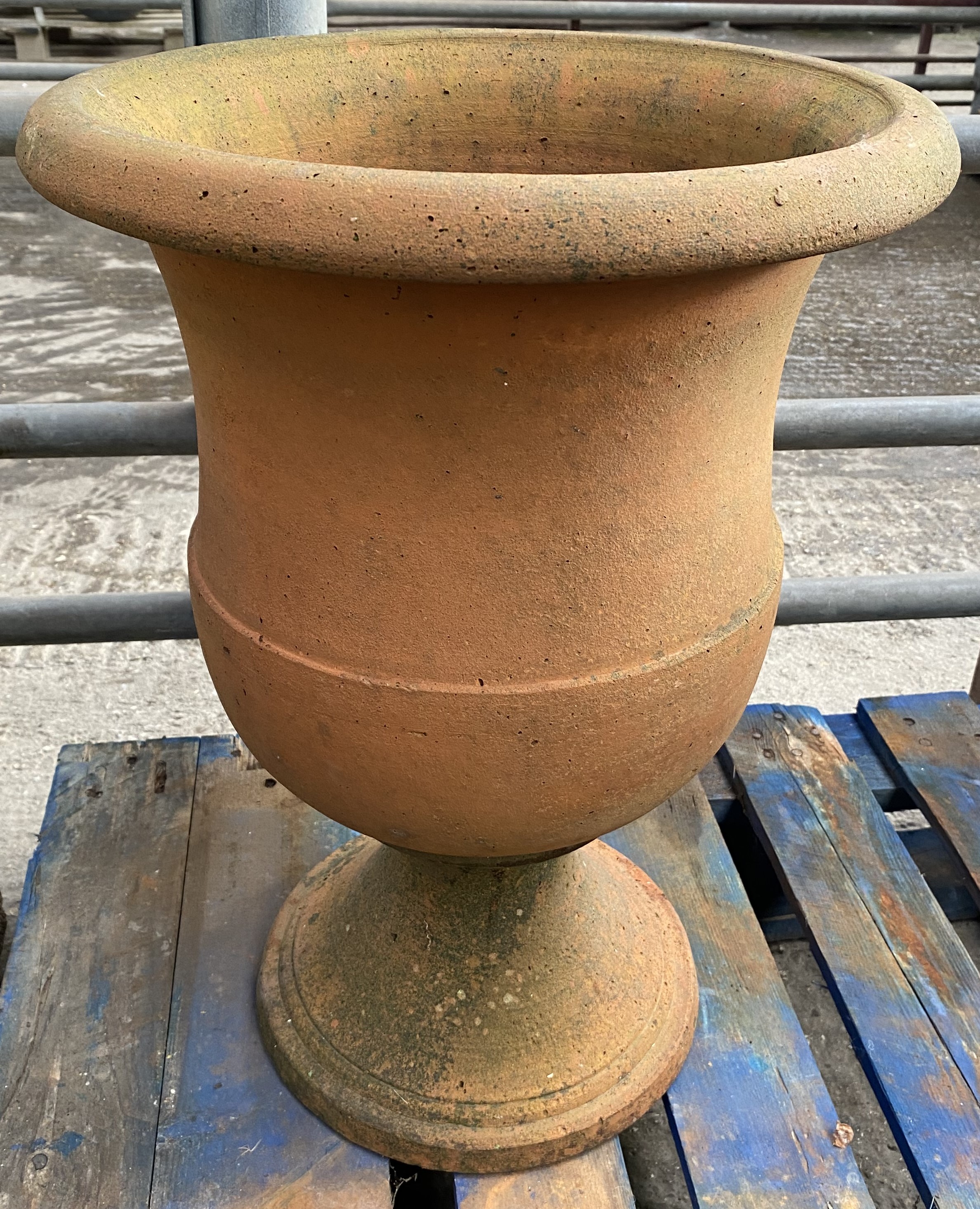 Terracotta urn planter. From the Estate of Dame Mary Quant