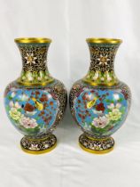 Pair of cloisonne vases