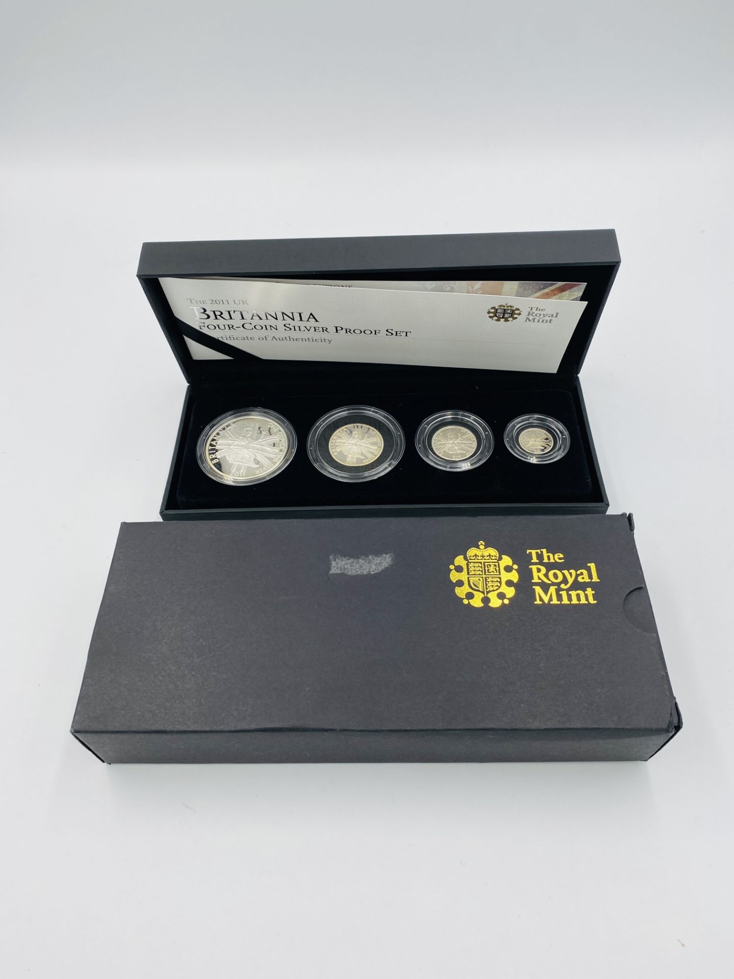 Royal Mint 2011 Britannia four coin silver proof set - Image 2 of 3