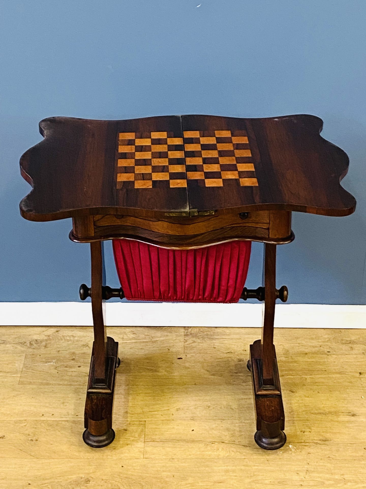 Rosewood veneer games table - Image 2 of 5