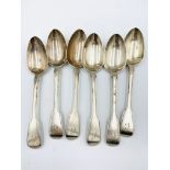 Six silver spoons