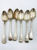 Six silver spoons