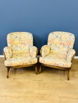 Two Ercol spindle back armchairs