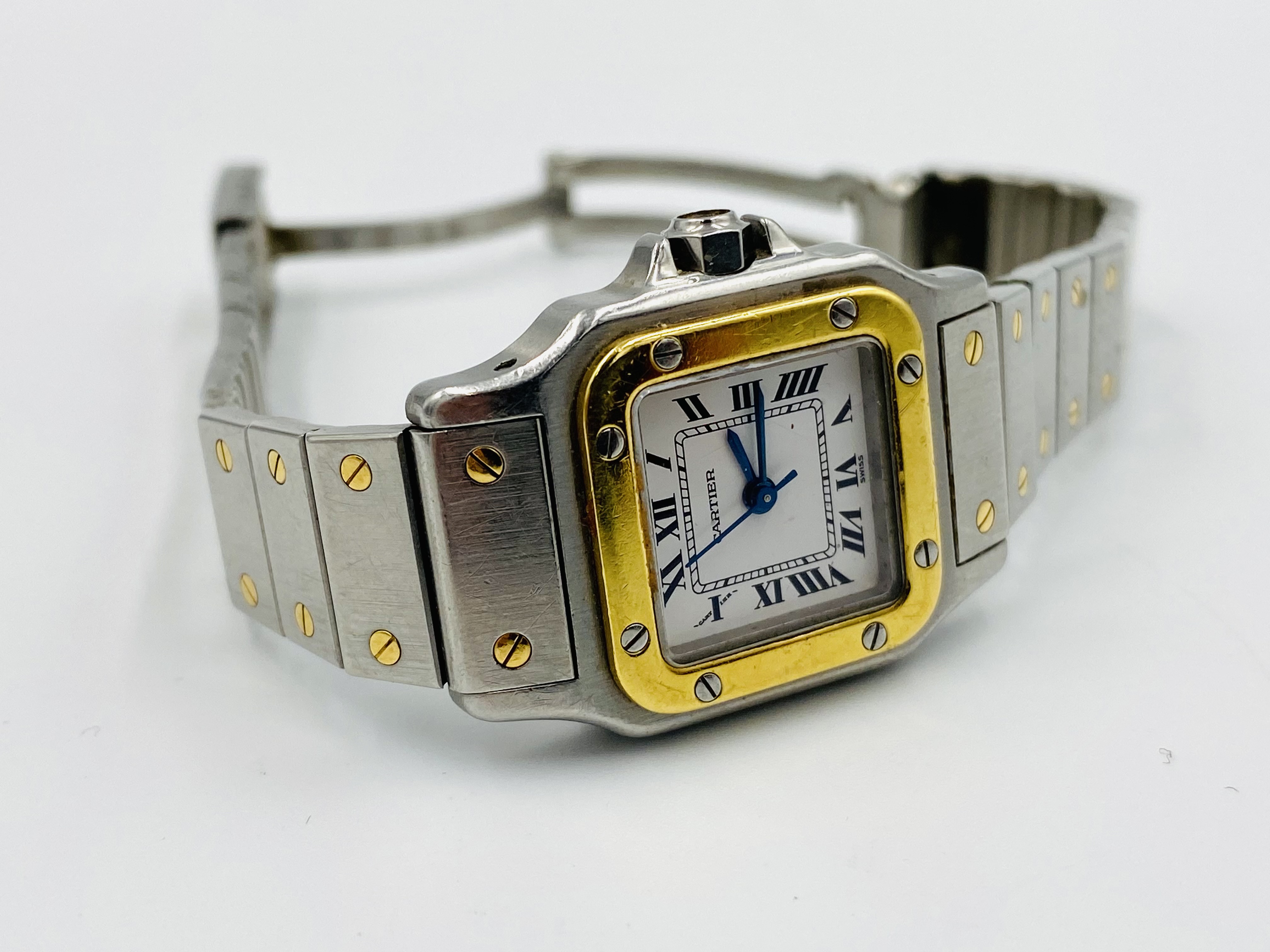Cartier gold and stainless steel Tank automatic wristwatch - Image 4 of 7