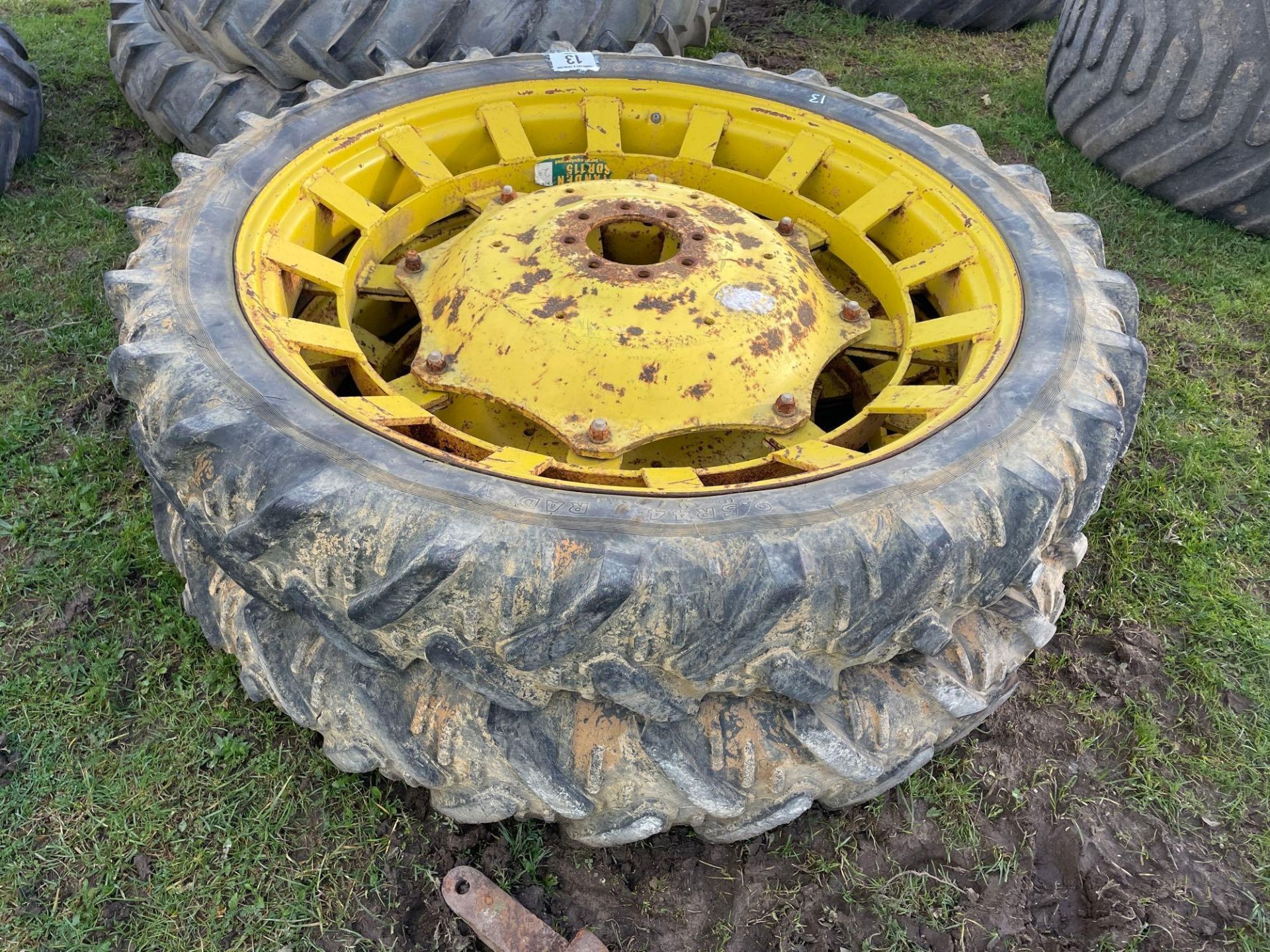 Pair of 9.5 R44 row crop wheels and tyres - Image 2 of 2