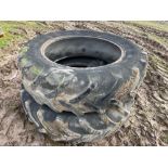 Pair of tractor rear tyres