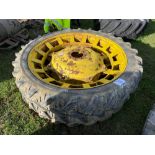 Pair of 9.5 R44 row crop wheels and tyres