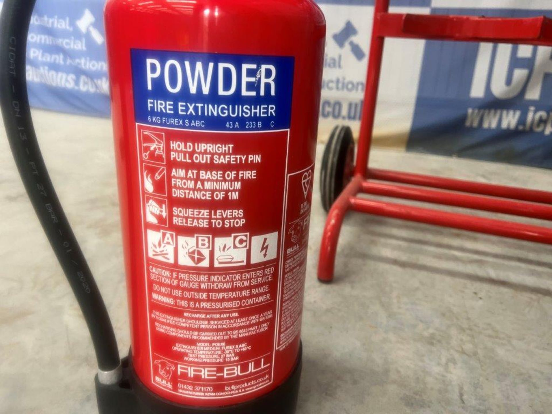 Two 6kg ABC Powder Extinguishers on Trolley - Tested 28-02-2023 - Image 5 of 7
