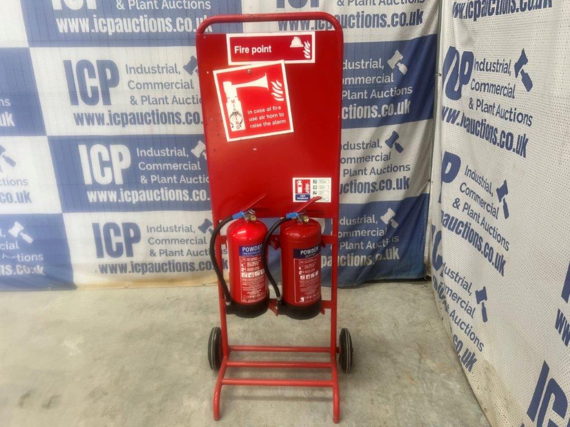 Two 6kg ABC Powder Extinguishers on Trolley - Tested 28-02-2023