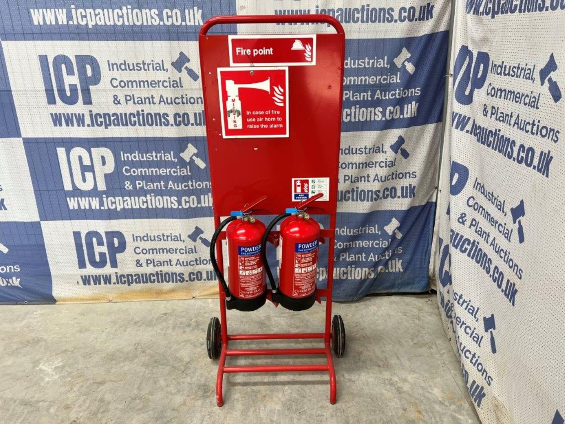 Two 6kg ABC Powder Extinguishers on Trolley - Tested 28-02-2023