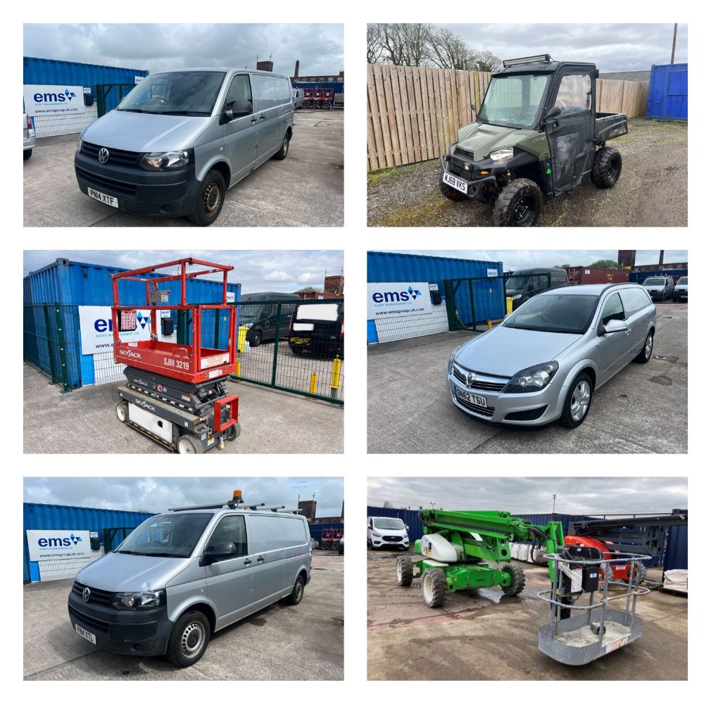 Selection of MEWP's, Vans, Cars, Stores & Step-frame Trailer