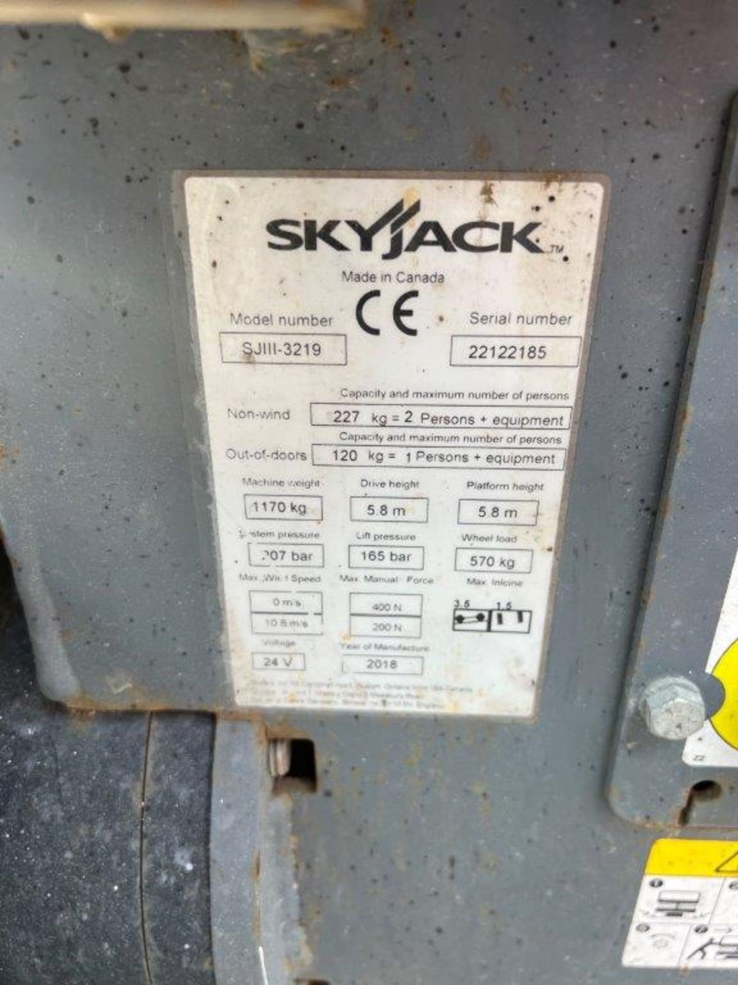 SKYJACK SJIII 3219 Scissor Lift, 2018 - 103 hrs - Image 10 of 11