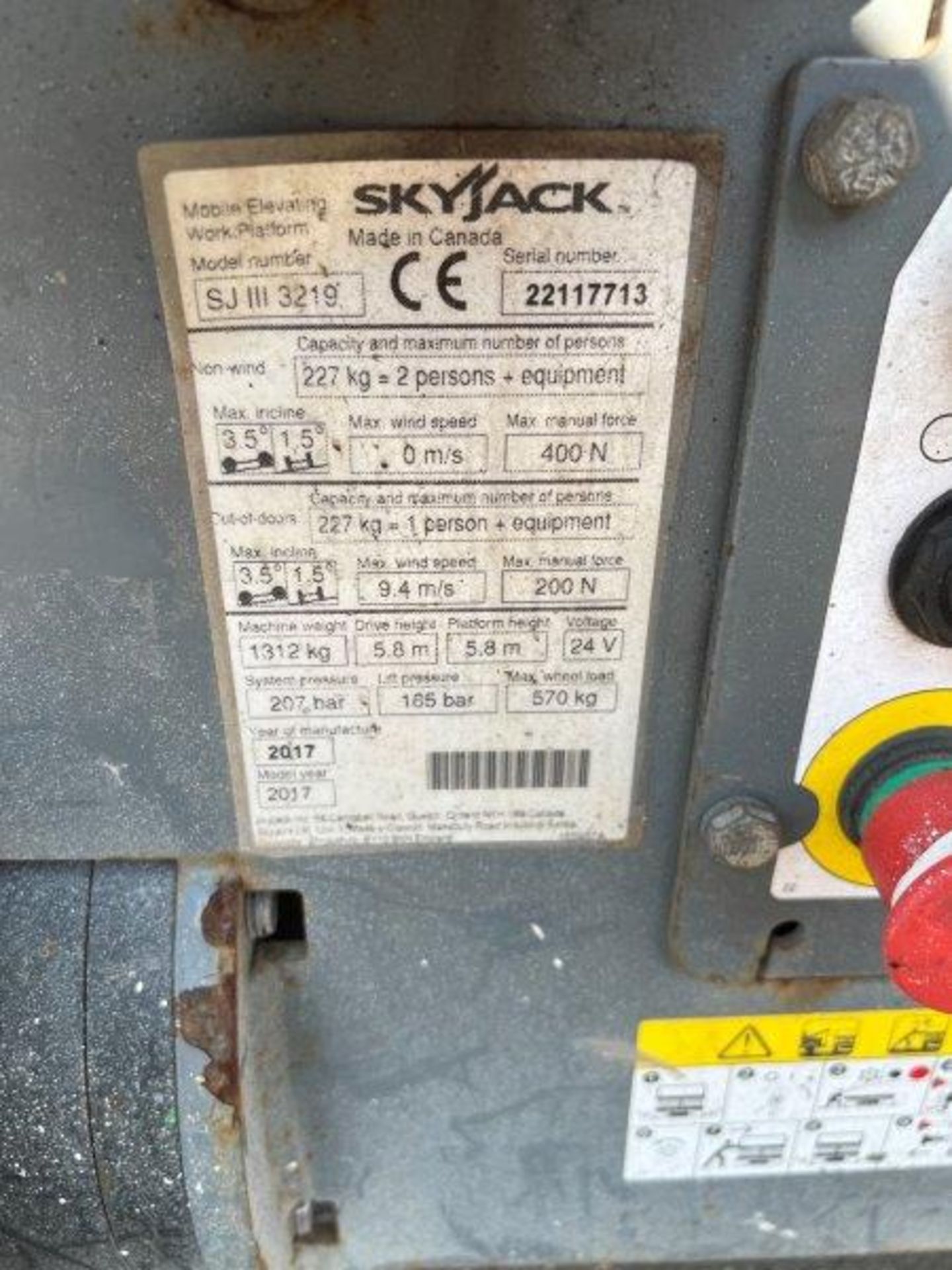 SKYJACK SJIII 3219 Scissor Lift, 2017 - 161 hrs - Image 11 of 12