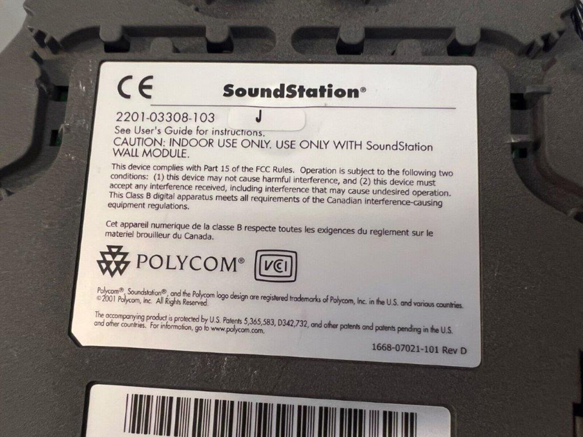 Polycom SoundStation Model 2201-03308-103 J - Image 4 of 6