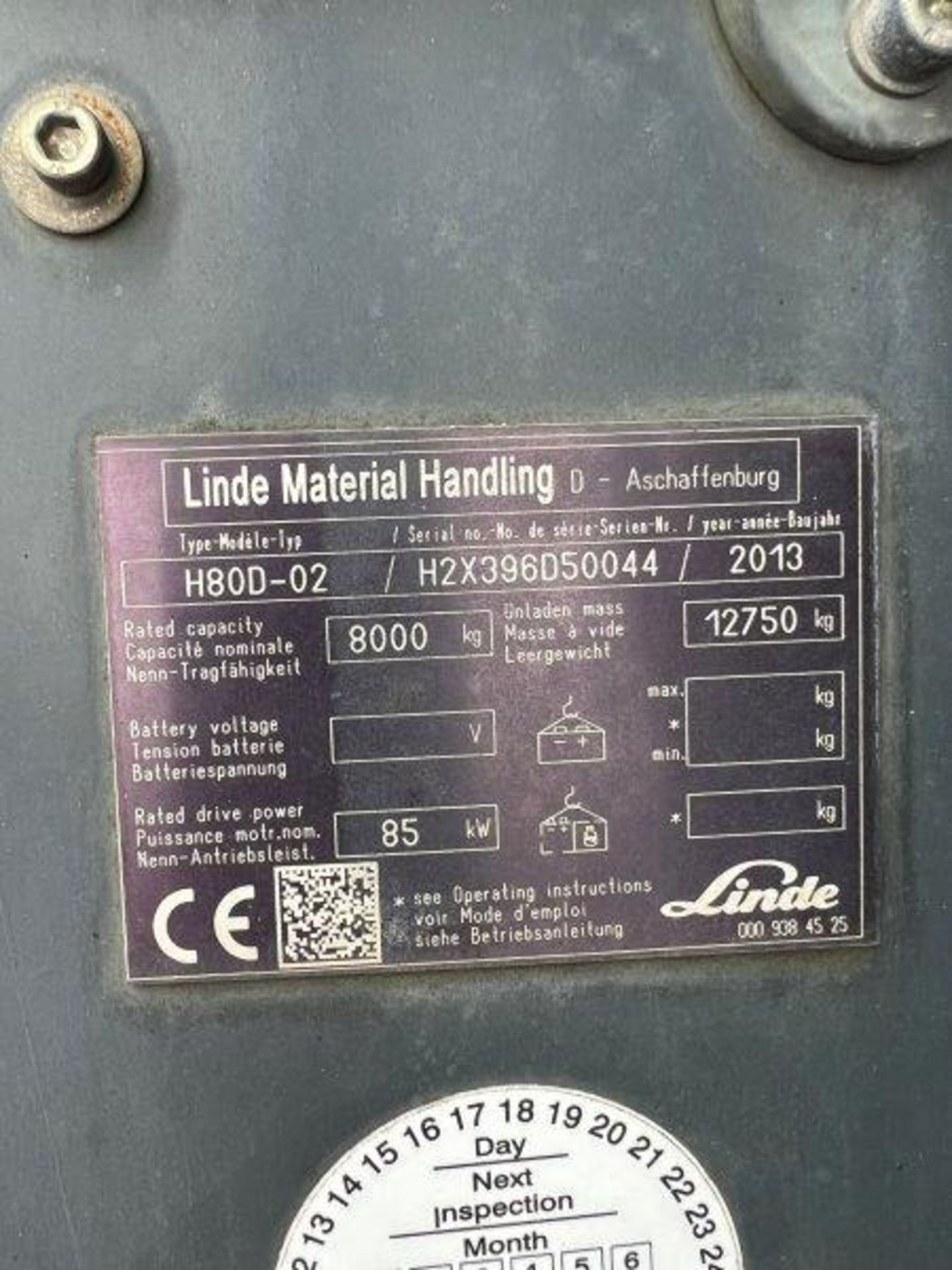 Linde H80D-02 C/B Diesel FLT - 2013 - Image 12 of 24