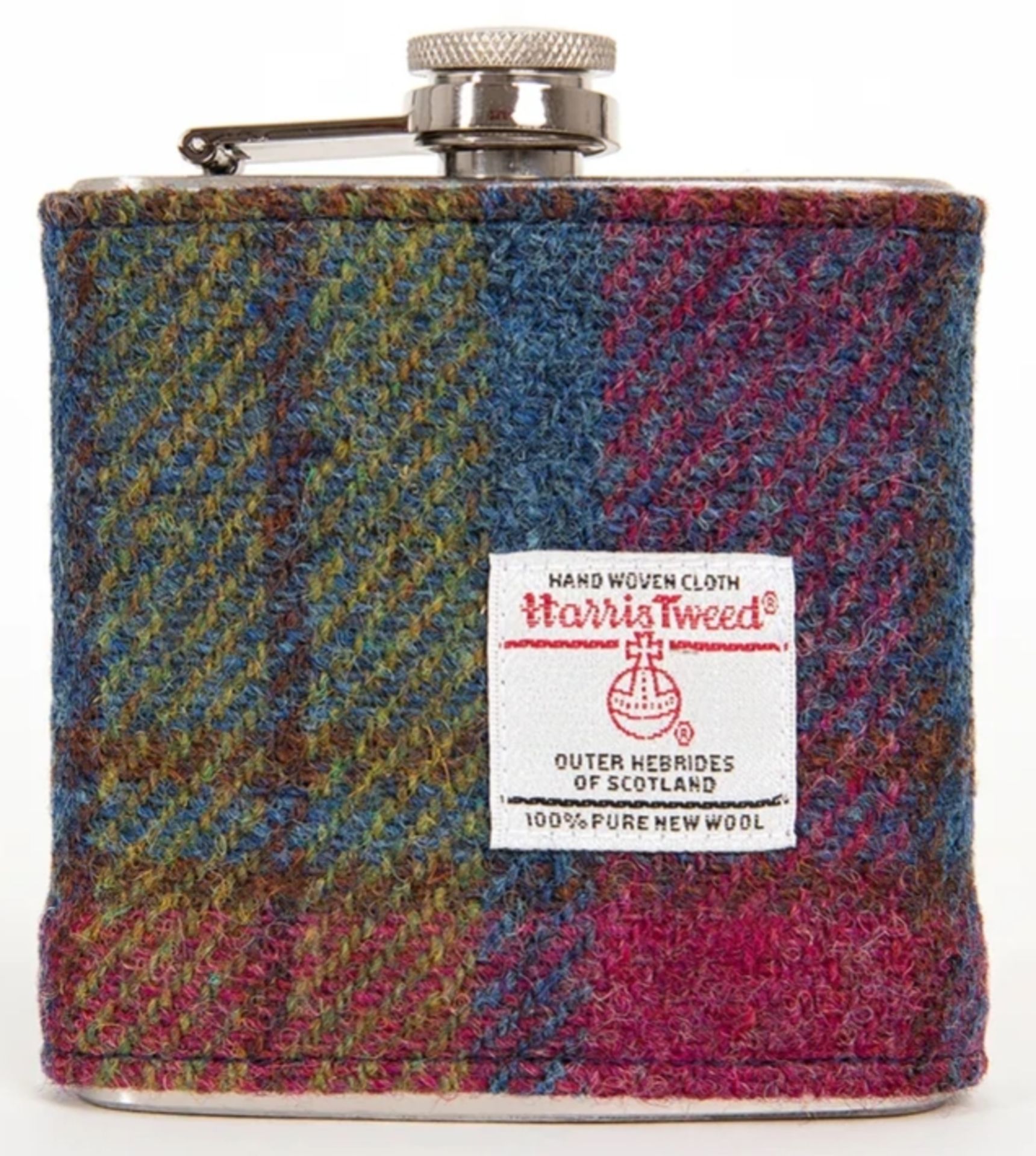 1 x Ridleys Handwoven Harris Tweed Hip Flask in Gift Box - New  - Ref: TCH223 - CL840 - Location: