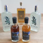 5 x Assorted Bottles of Alcohol Including Fowey Valley Oak 40% 250ml Aged Cider Spirit, Nc'nean
