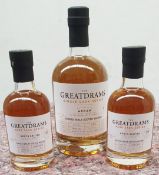 3 x  Bottles of Greatdrams Single Cask Series Arran Single Malt Scotch Whisky - Includes 20cl and