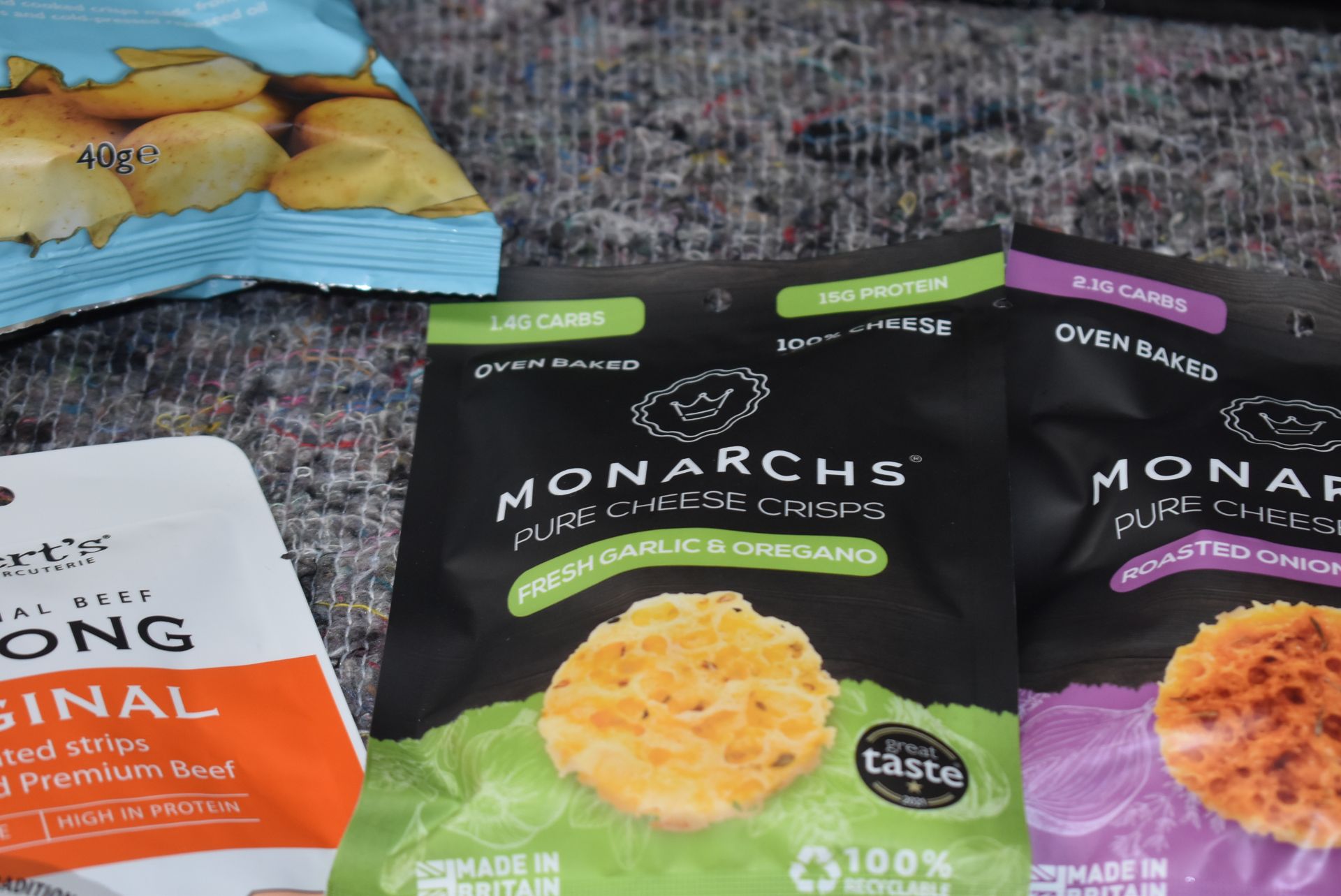 57 x Assorted Consumable Food Products Including JUST Flavoured Crisps, Mr. Trotters Crisps, Monarch - Image 8 of 33