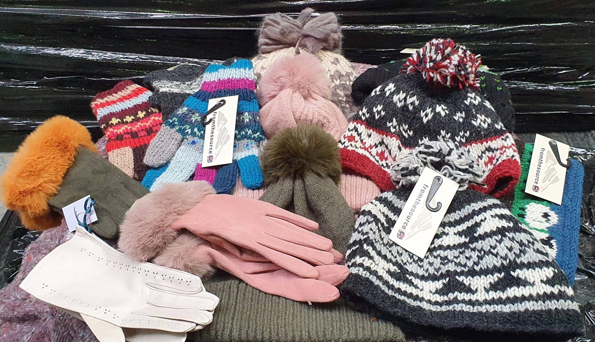 13 x Assorted Bobble Hats and Woolly Gloves by From The Source - New Stock - Ref: TCH236 - CL840 -
