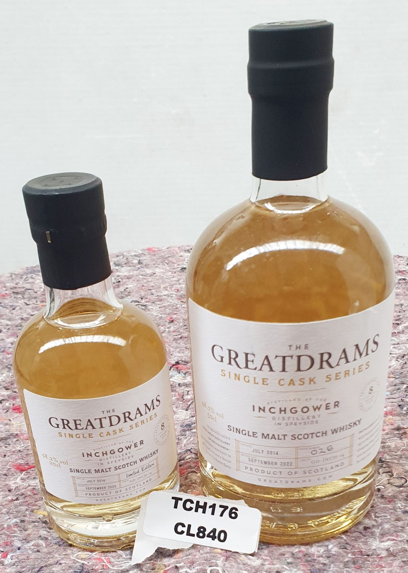 2 x Bottles of Greatdrams Single Cask Series Inchgower Single Malt Scotch Whisky - Includes 20cl and - Image 4 of 4