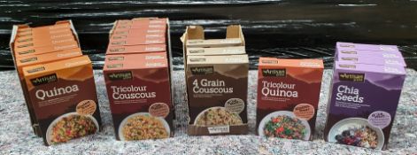 23 x Boxes of Artisan Grains Products Including Quinoa, Tricolour Couscous, Tricolour Quinoa, Chia