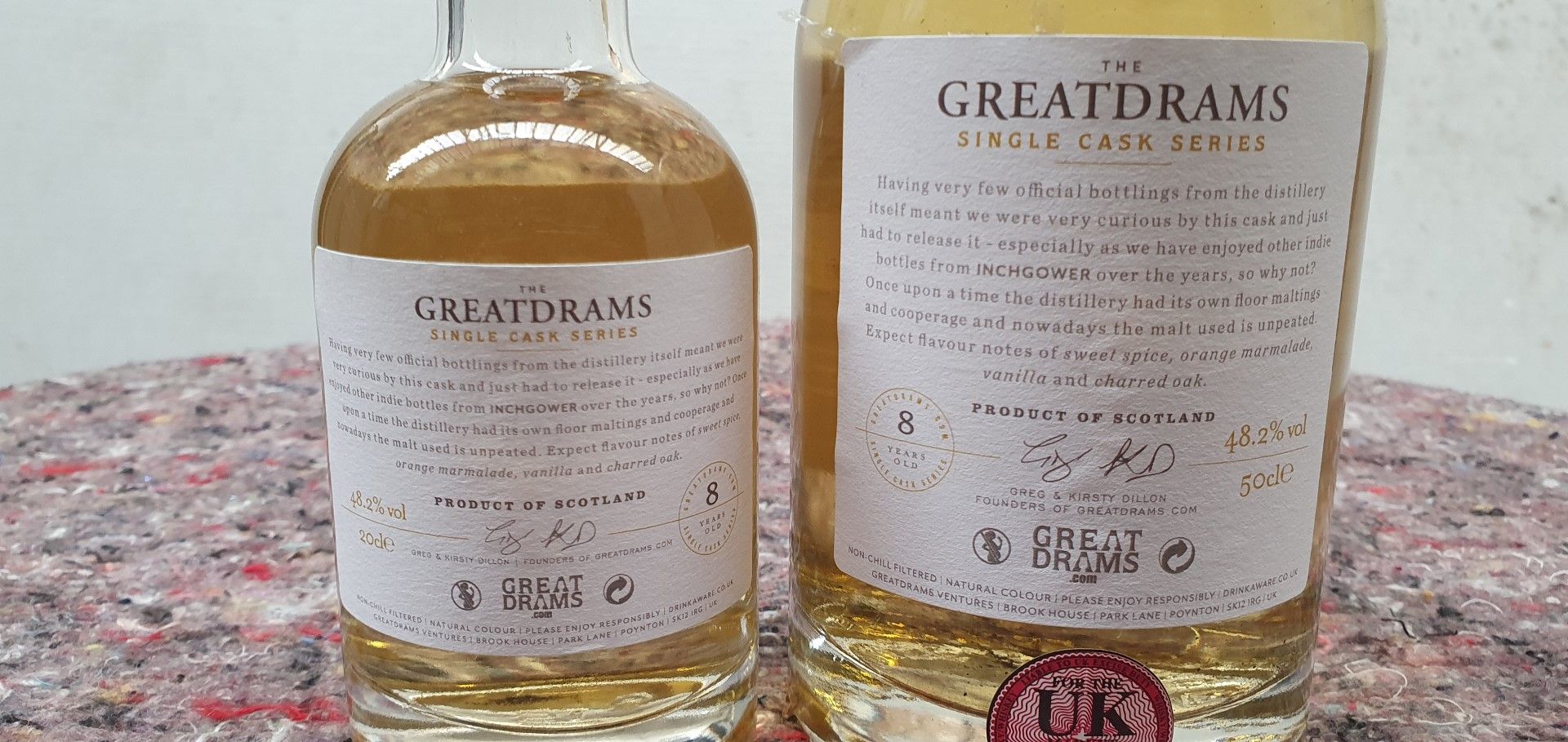 2 x Bottles of Greatdrams Single Cask Series Inchgower Single Malt Scotch Whisky - Includes 20cl and - Image 3 of 4