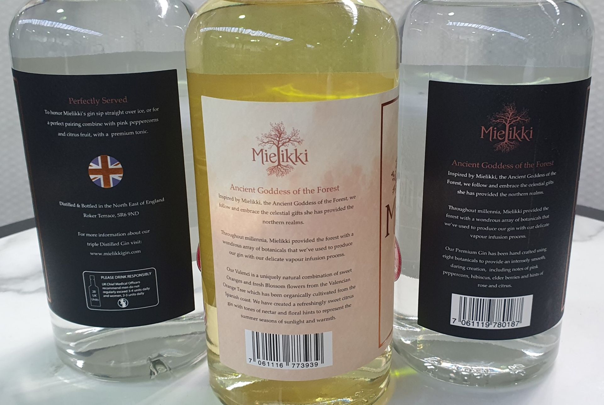 3 x Bottles of 70cl Mielikki Gin - Includes Premium Small Batch Dry Gin and Valenci Orange - Image 2 of 4