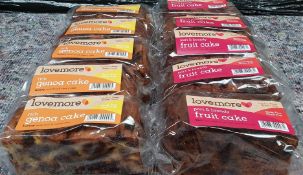 11 x Love More Gluten / Wheat Free Slab Cakes Including Genoa, Fruit and Original Flavours - New