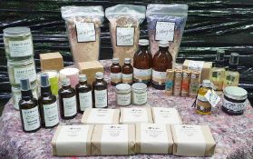 38 x Assorted Bathroom Beauty Products Including Acala Soaps, Soap Daze Body Oil, Soap Daze Candles,