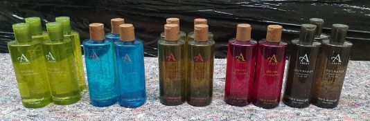 16 x Assorted 300ml Arran Bath & Shower Gel Bottles - Various Scents Included - Made in Scotland -