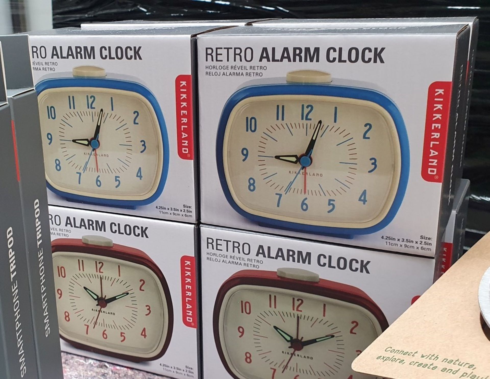 8 x Kikkerland Retro Alarm Clocks - New Stock - Ref: TCH223 - CL840 - Location: Altrincham WA14